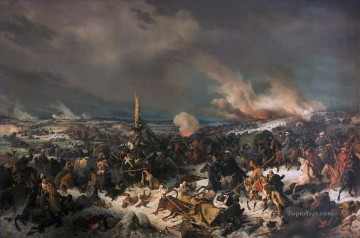 Classical Painting - Crossing the Berezina River Peter von Hess Military War